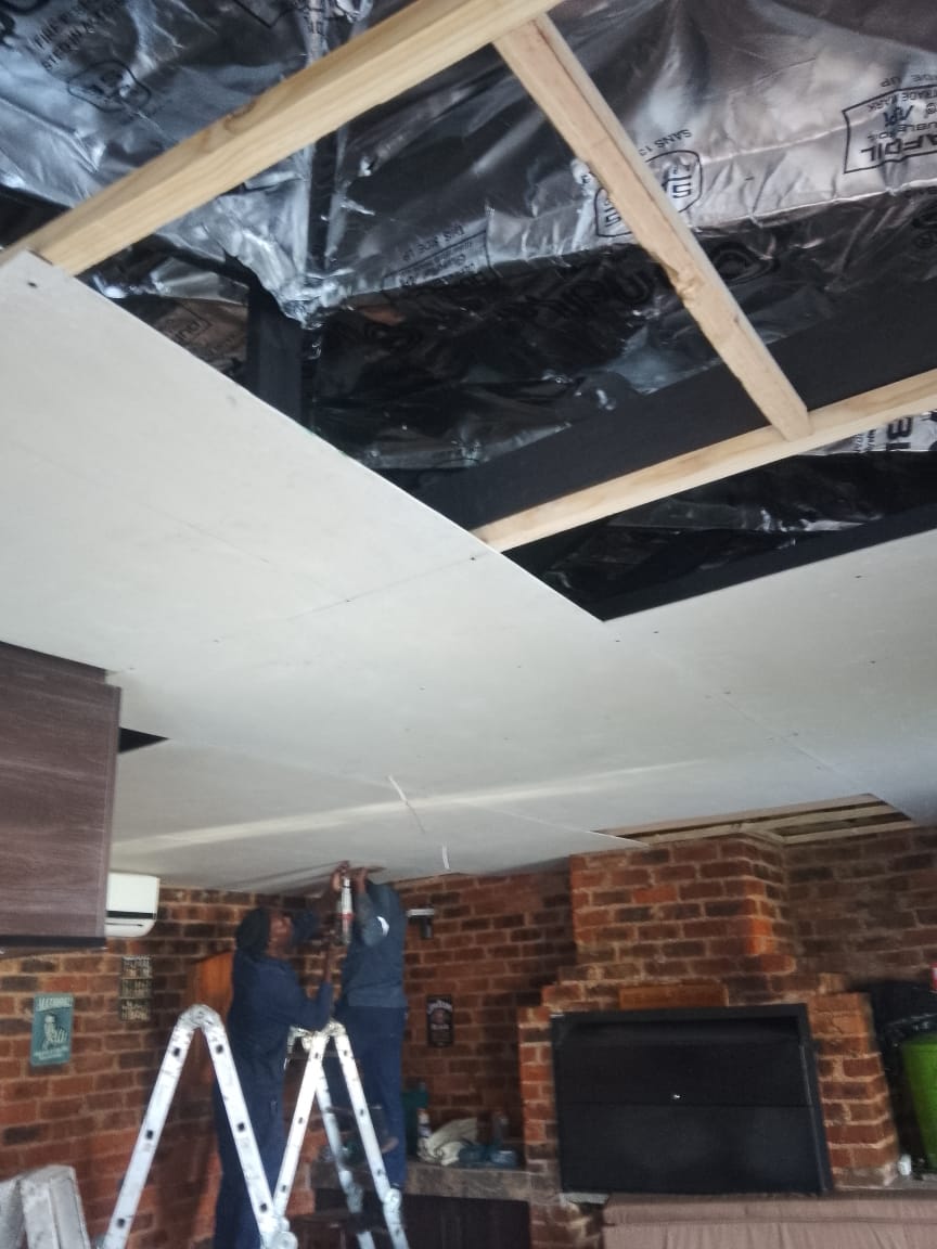 Ceiling install with insulation