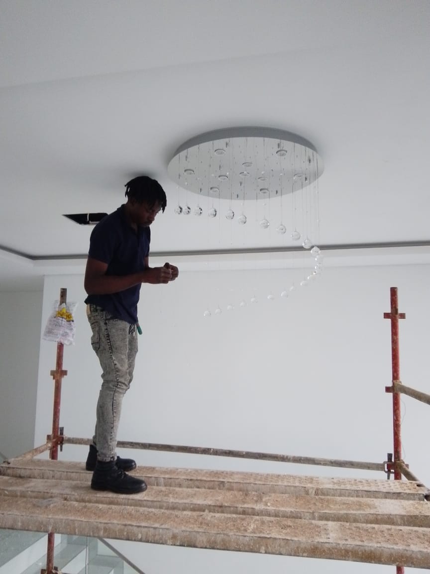Chandelier installation